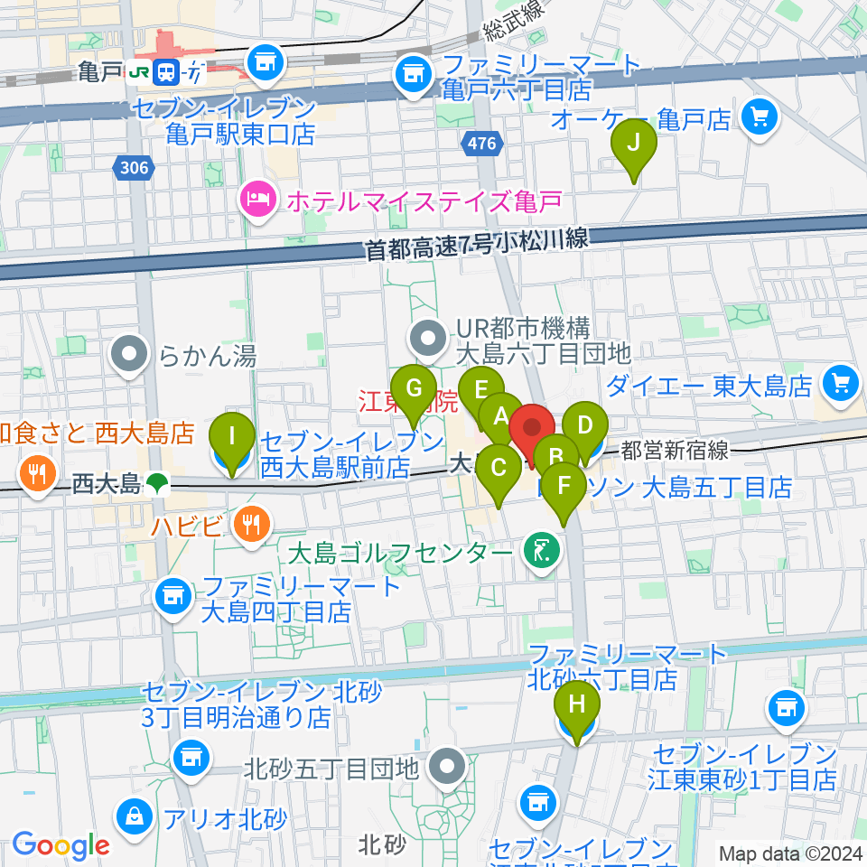 英会話とピアノの教室グローリーアカデミー周辺のコンビニエンスストア一覧地図