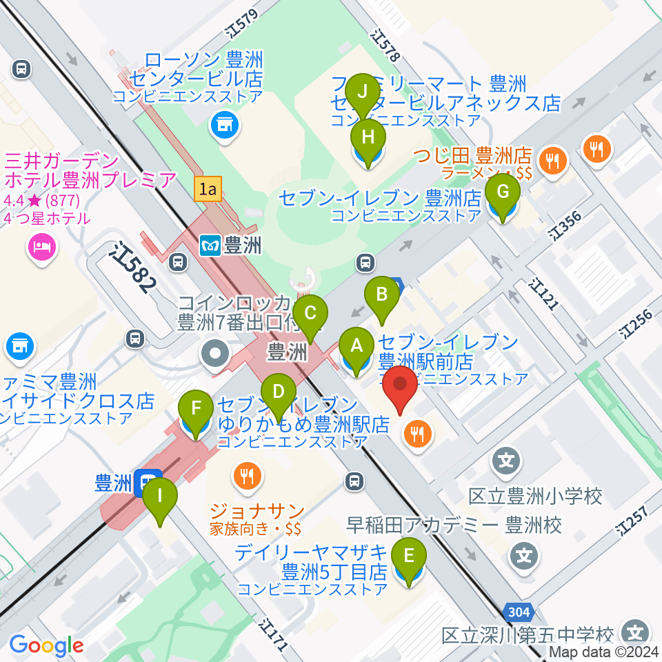 Re-music とよす音楽教室周辺のコンビニエンスストア一覧地図