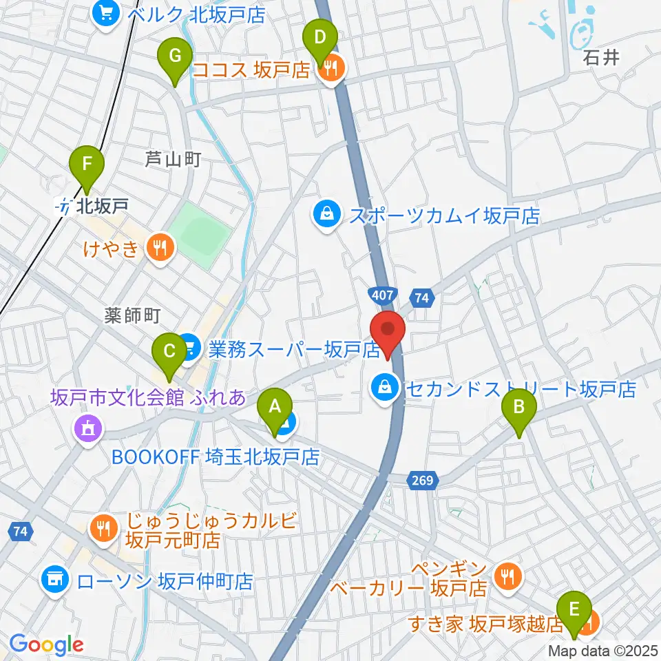 わかば楽器 ライブスペースリディム周辺のコンビニエンスストア一覧地図
