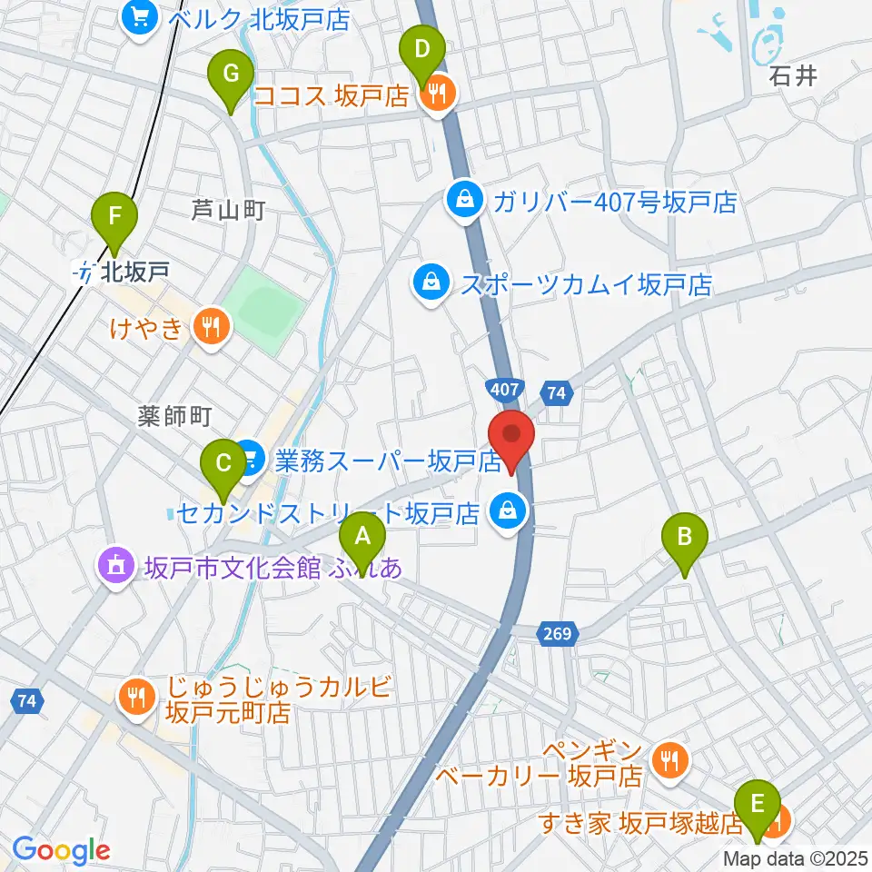 わかば楽器 ライブスペースリディム周辺のコンビニエンスストア一覧地図