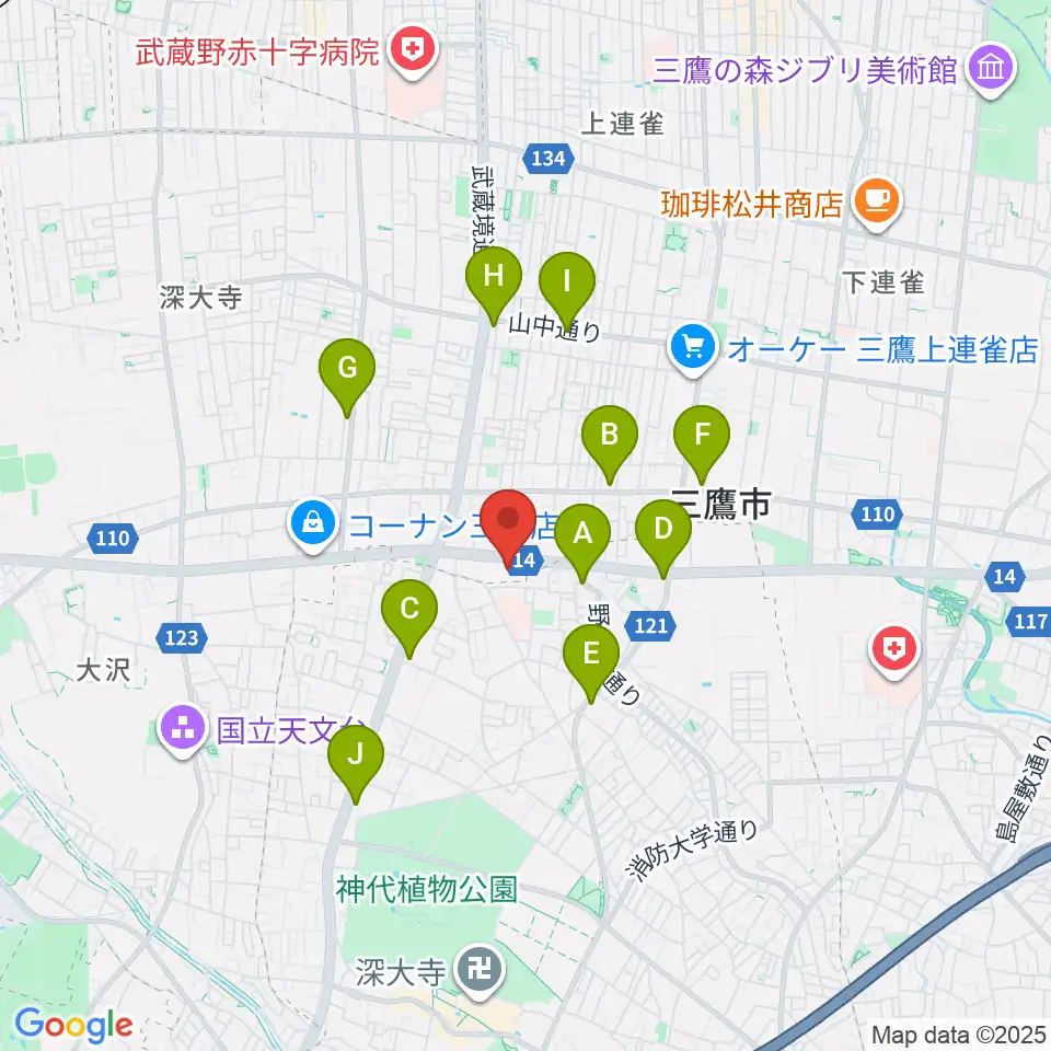 パルナスタジオ周辺のコンビニエンスストア一覧地図