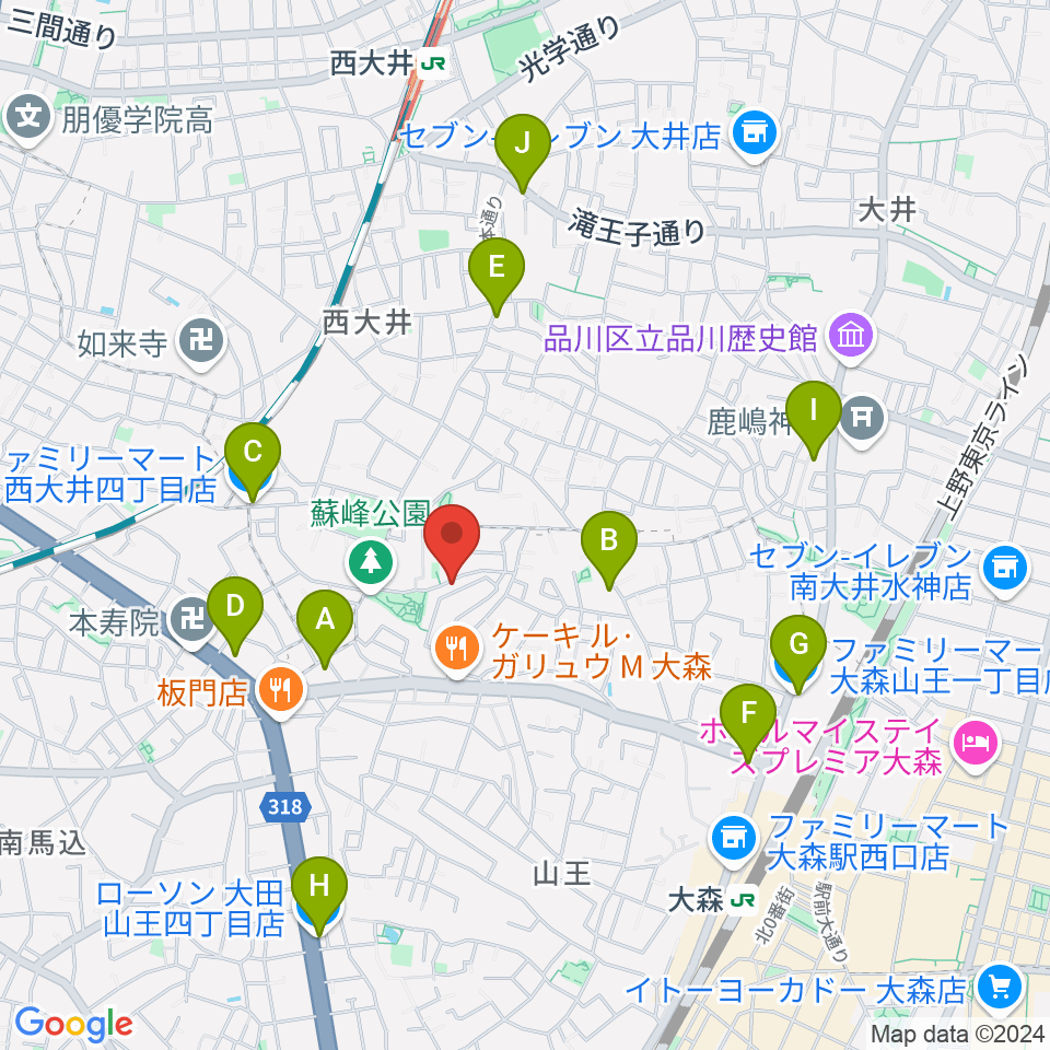 Ｍミュージック周辺のコンビニエンスストア一覧地図