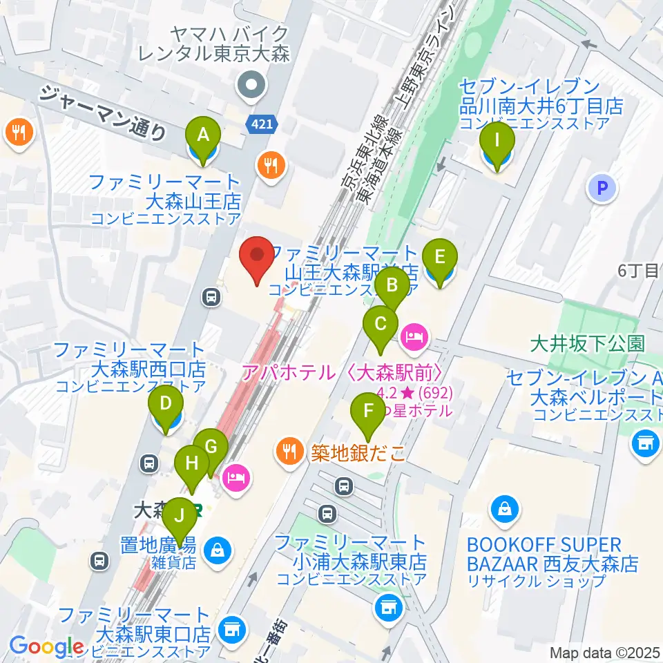 Mミュージック周辺のコンビニエンスストア一覧地図