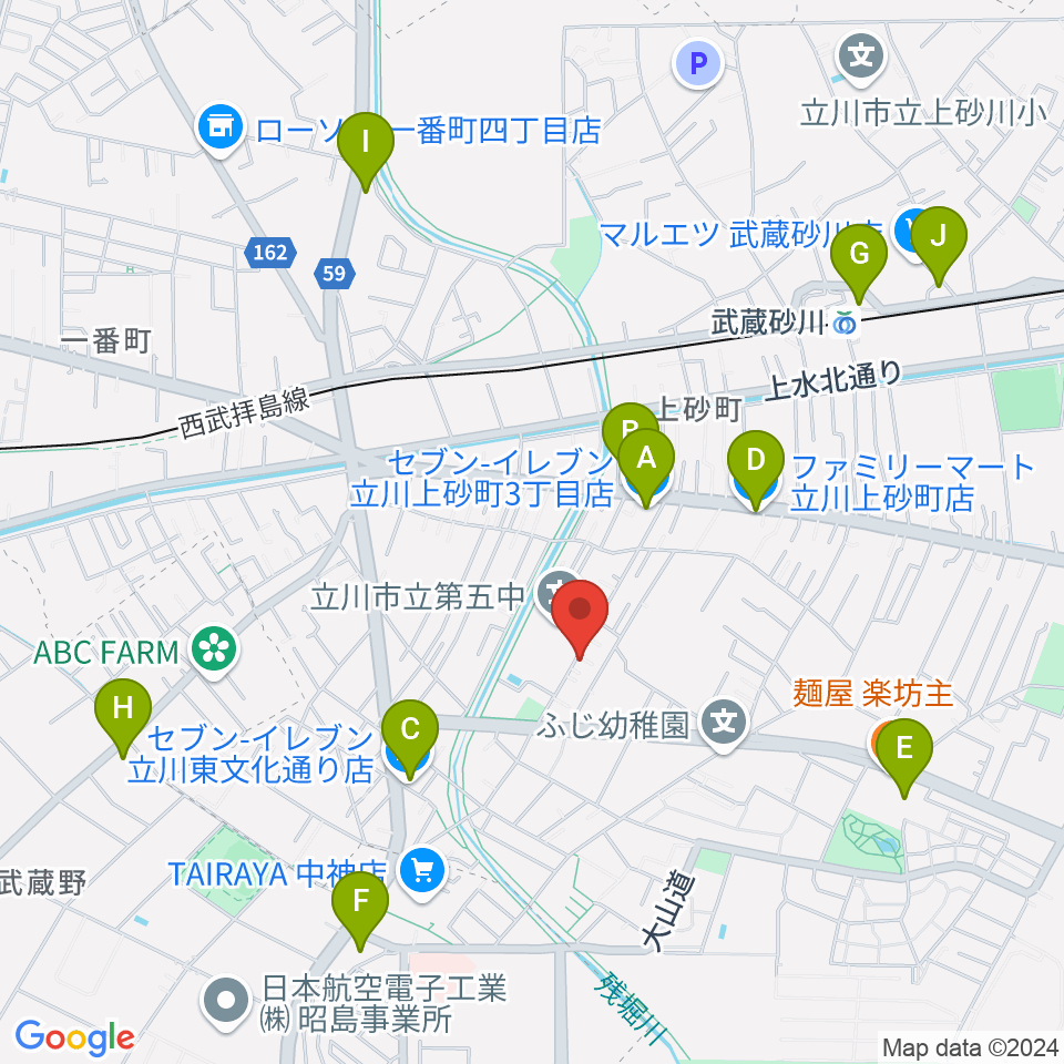 ピアノメンテナンスサービス周辺のコンビニエンスストア一覧地図