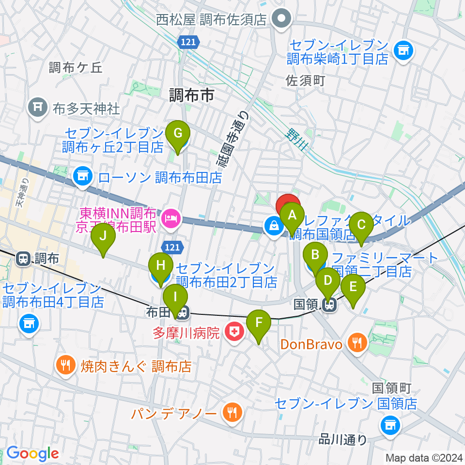 ソードミュージック多目的スタジオ周辺のコンビニエンスストア一覧地図