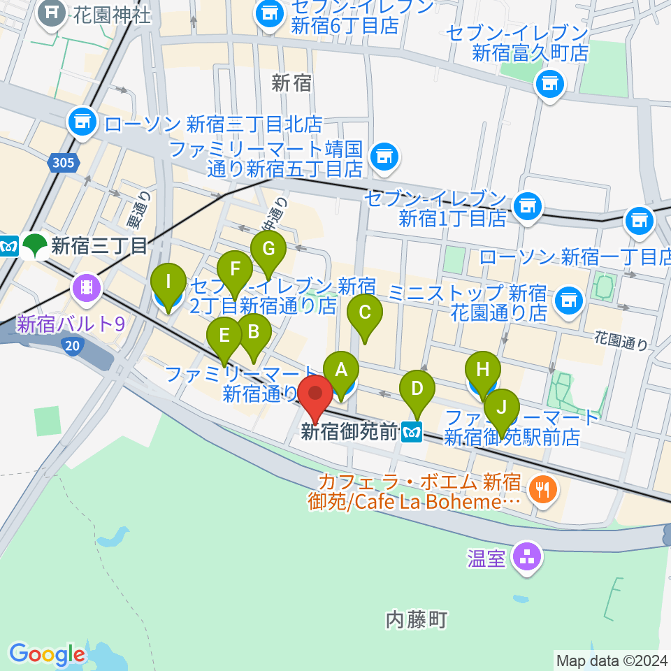 アーツミュージックスクール周辺のコンビニエンスストア一覧地図