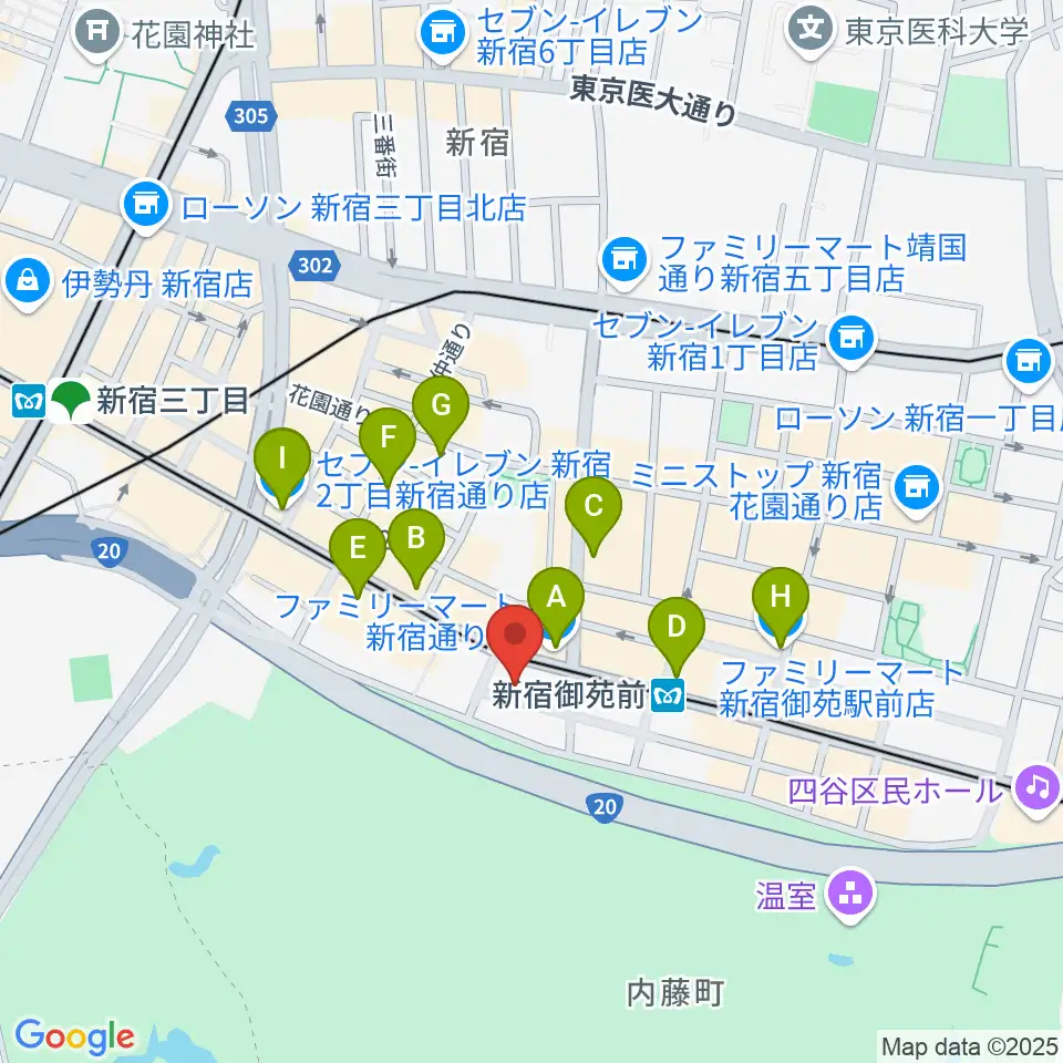 アーツミュージックスクール周辺のコンビニエンスストア一覧地図