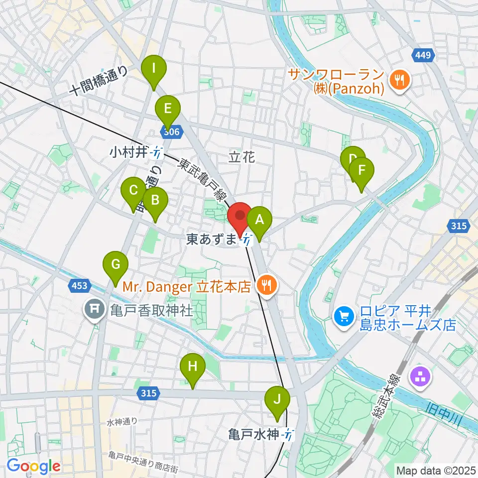 日本二胡学院周辺のコンビニエンスストア一覧地図