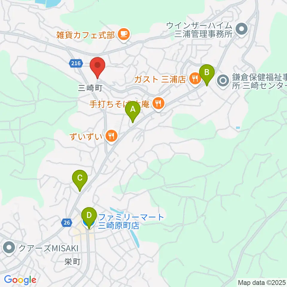 ぴよよ楽器周辺のコンビニエンスストア一覧地図