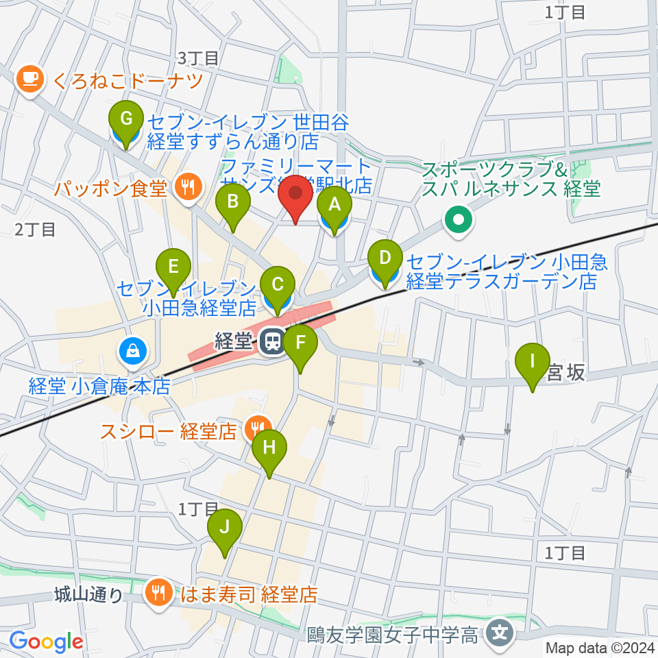 三味線亀屋邦楽器周辺のコンビニエンスストア一覧地図