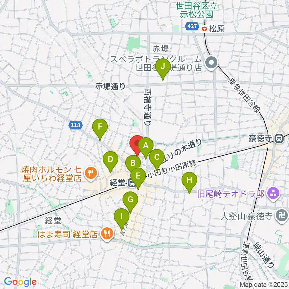 三味線亀屋邦楽器周辺のコンビニエンスストア一覧地図