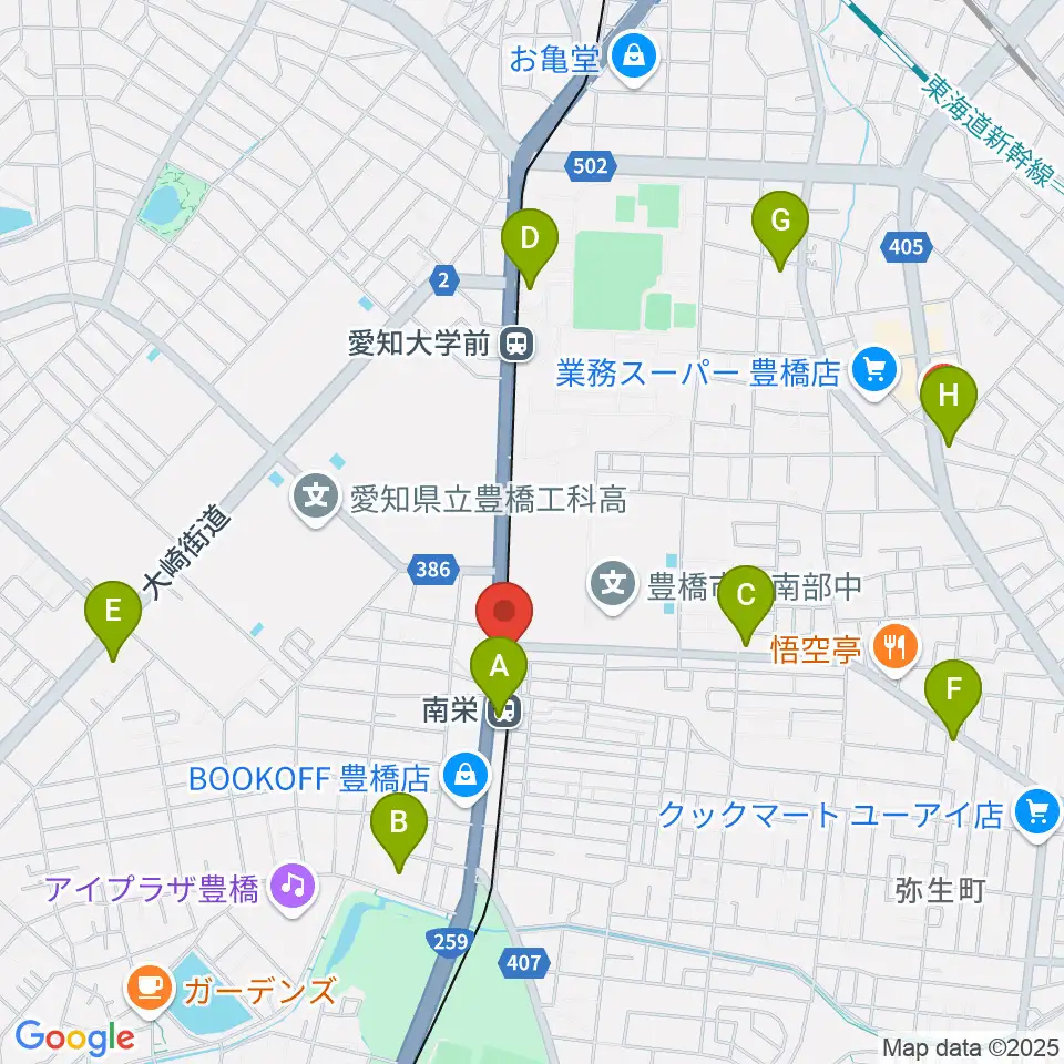 シライミュージック周辺のコンビニエンスストア一覧地図