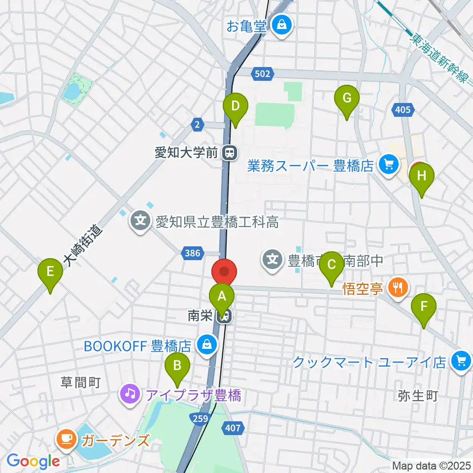 シライミュージック周辺のコンビニエンスストア一覧地図