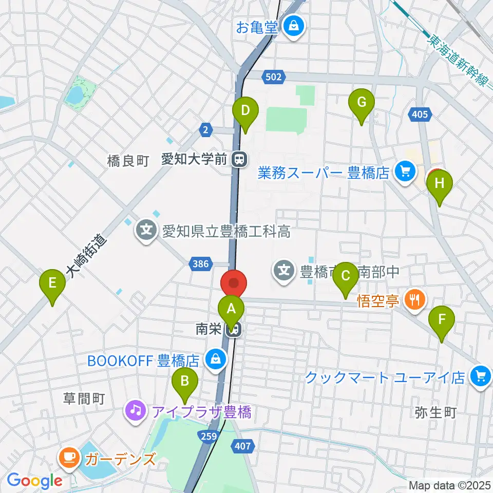 シライミュージック周辺のコンビニエンスストア一覧地図