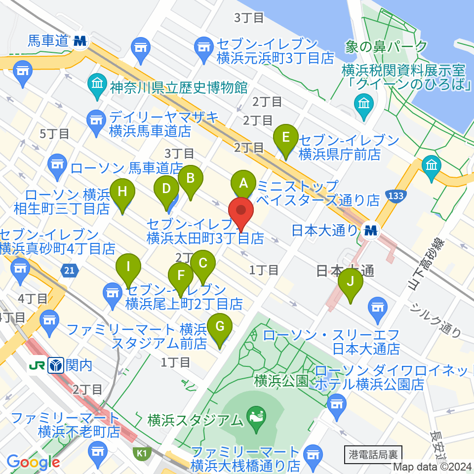 A.B.SMILE周辺のコンビニエンスストア一覧地図