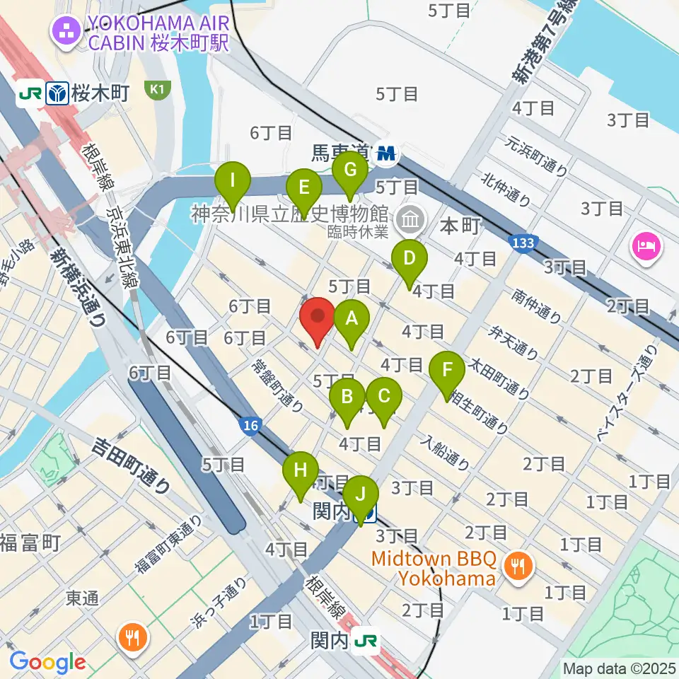 横浜エアジン周辺のコンビニエンスストア一覧地図