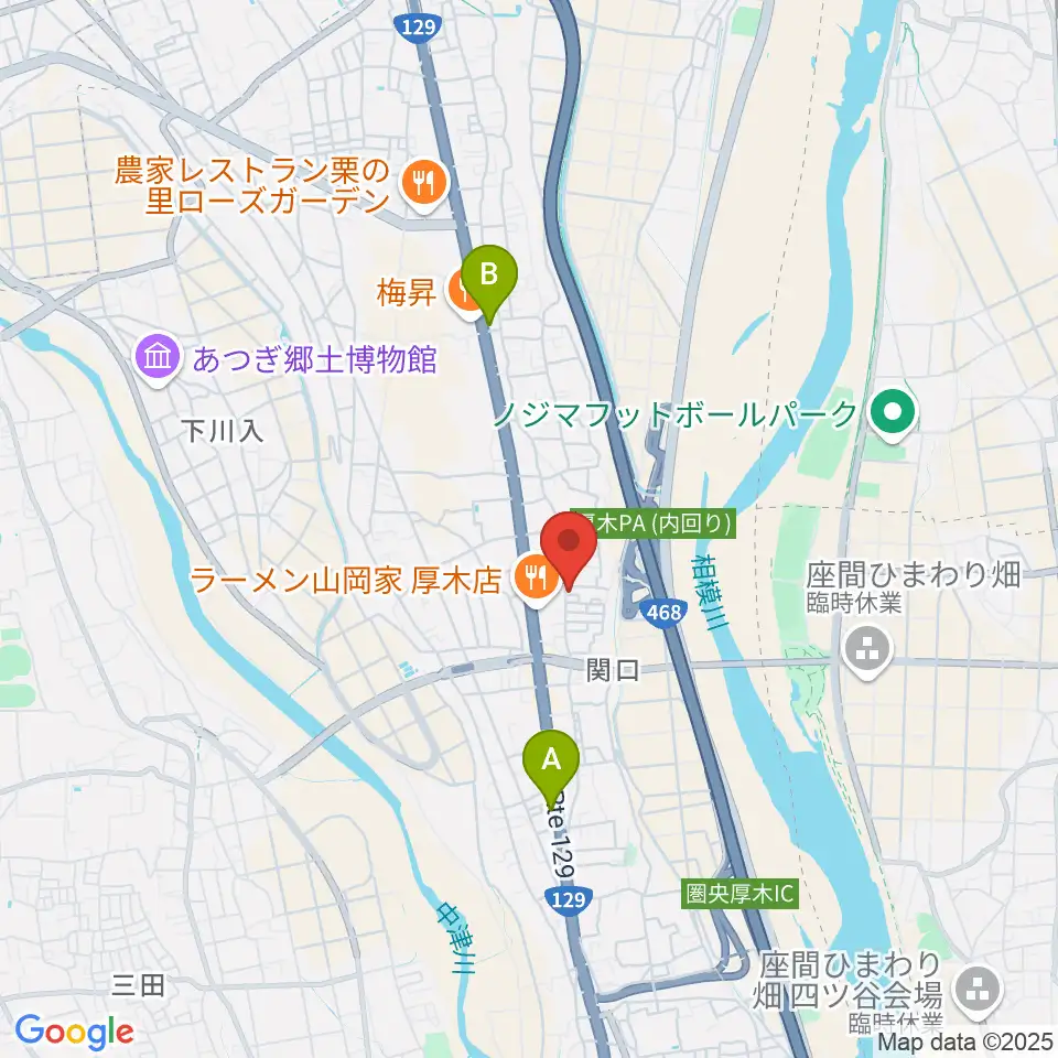 厚木のピアノ職人VIRA JAPAN周辺のコンビニエンスストア一覧地図