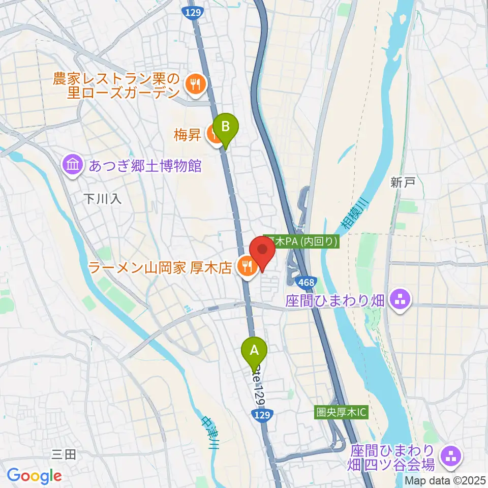 厚木のピアノ職人VIRA JAPAN周辺のコンビニエンスストア一覧地図