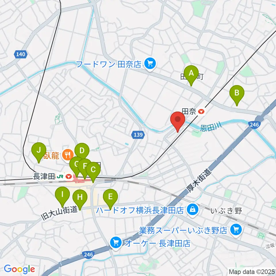 長津田音楽教室タナジアート周辺のコンビニエンスストア一覧地図