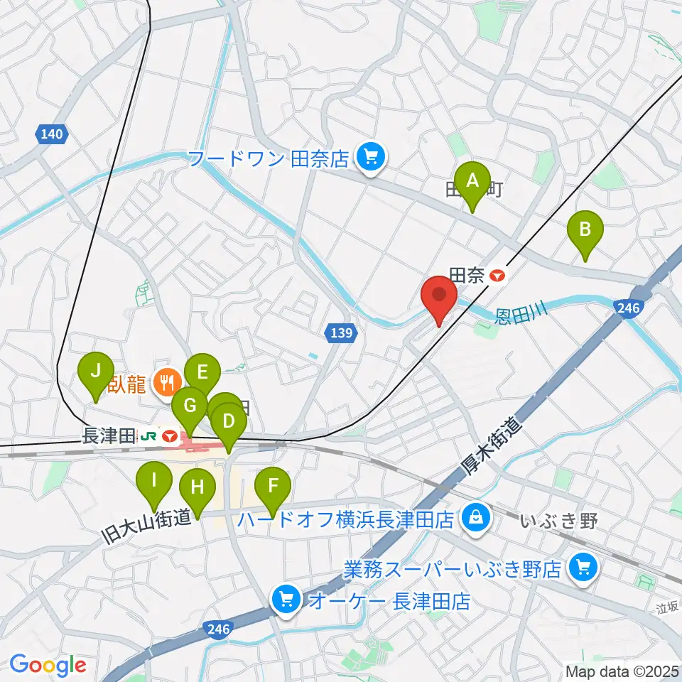 長津田音楽教室タナジアート周辺のコンビニエンスストア一覧地図