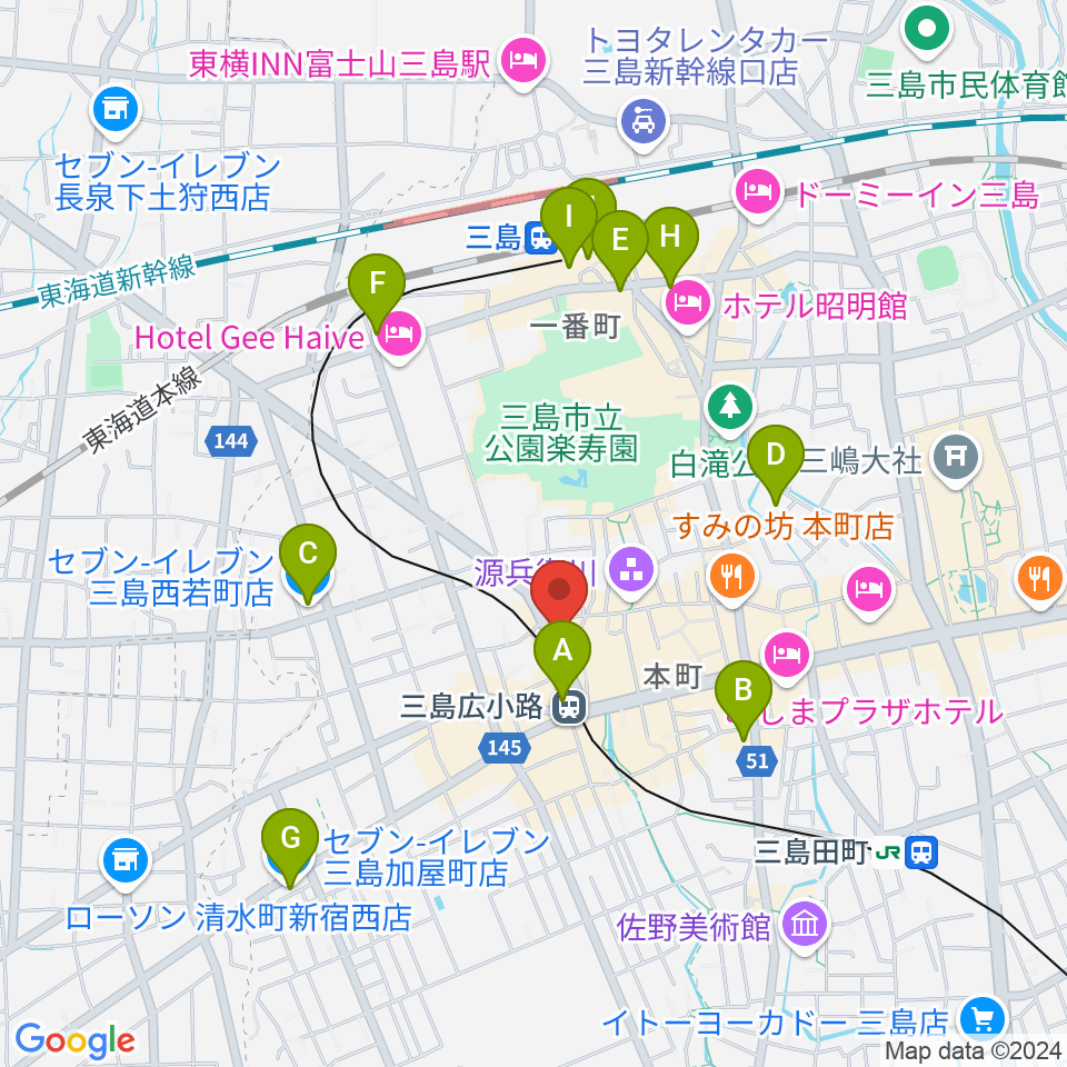 ゴリラハウス周辺のコンビニエンスストア一覧地図