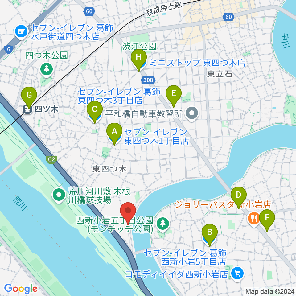 砂田ピアノ調律事務所周辺のコンビニエンスストア一覧地図