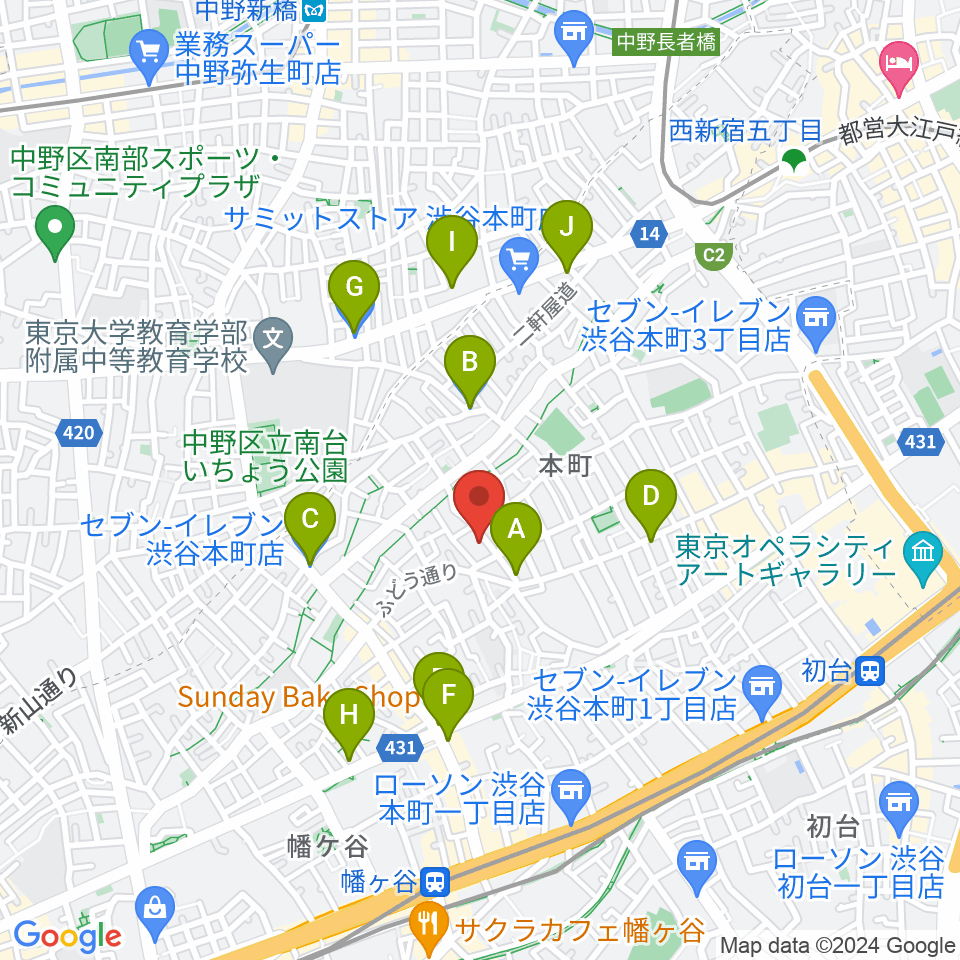 スタジオ543 初台店周辺のコンビニエンスストア一覧地図