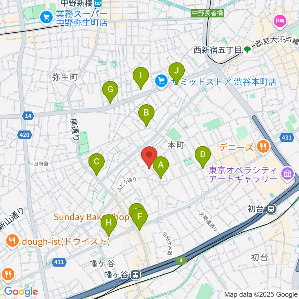 スタジオ543 初台店周辺のコンビニエンスストア一覧地図