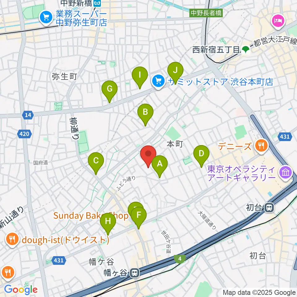 スタジオ543 初台店周辺のコンビニエンスストア一覧地図