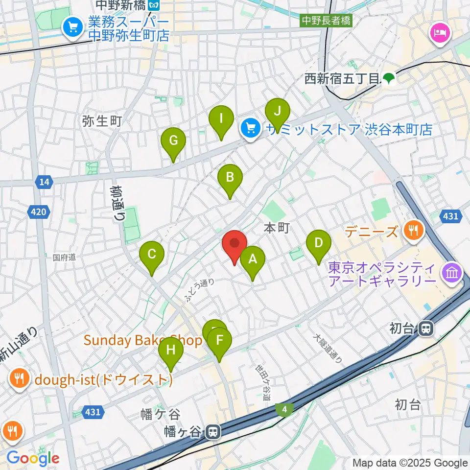 スタジオ543 初台店周辺のコンビニエンスストア一覧地図
