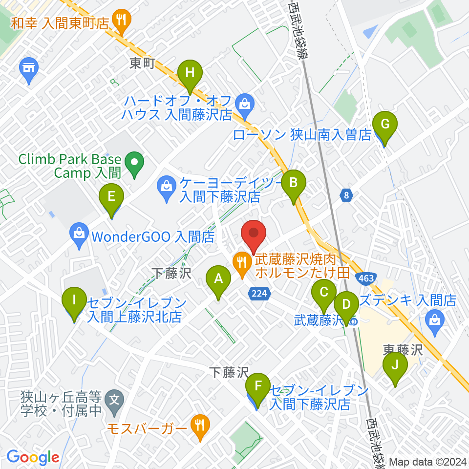 マインズ・ミュージック・スタジオ周辺のコンビニエンスストア一覧地図