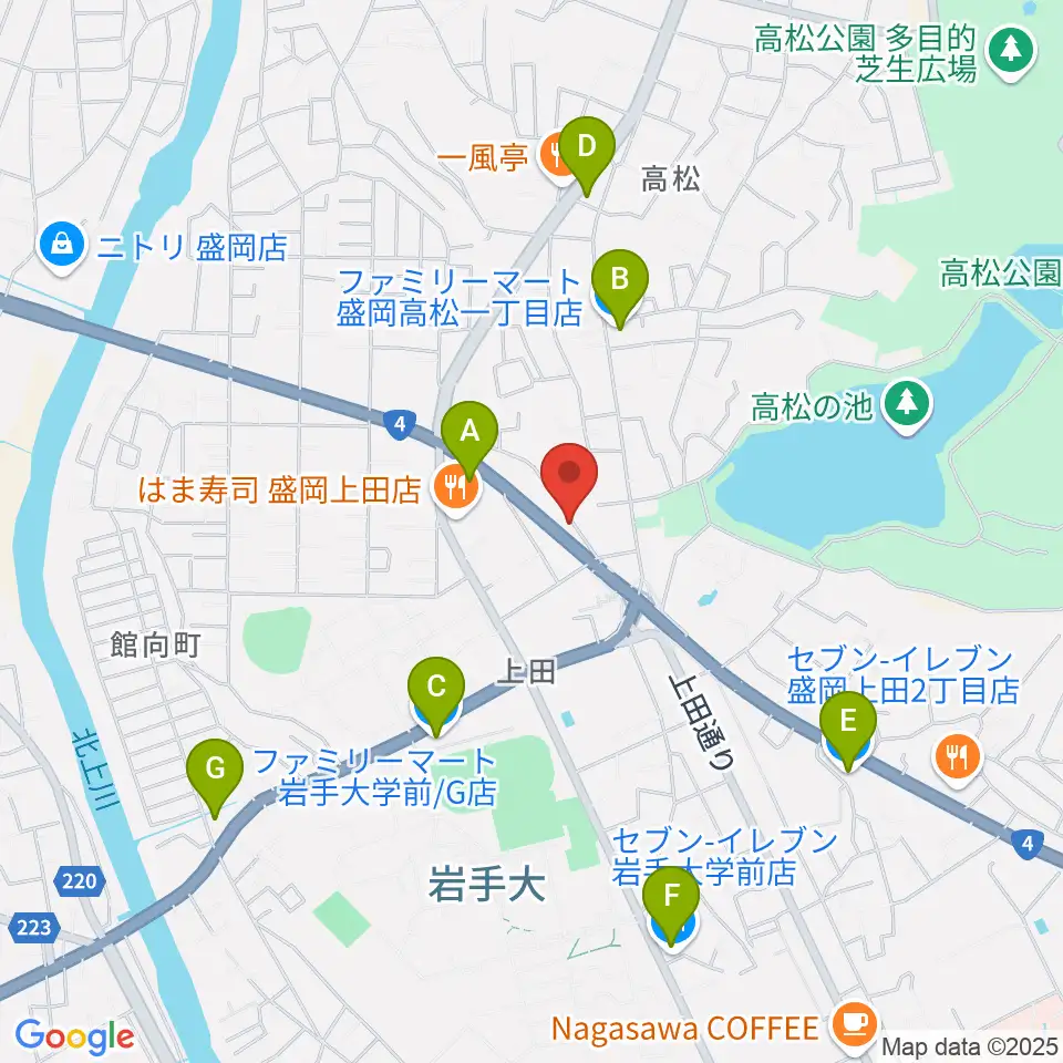 安倍管楽器サービス周辺のコンビニエンスストア一覧地図