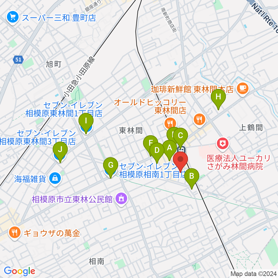 VSP音楽院周辺のコンビニエンスストア一覧地図