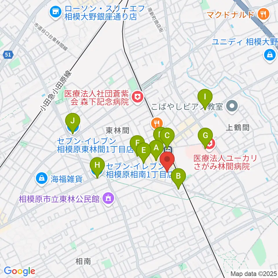 VSP音楽院周辺のコンビニエンスストア一覧地図