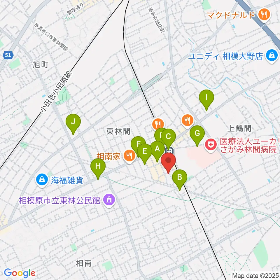 VSP音楽院周辺のコンビニエンスストア一覧地図