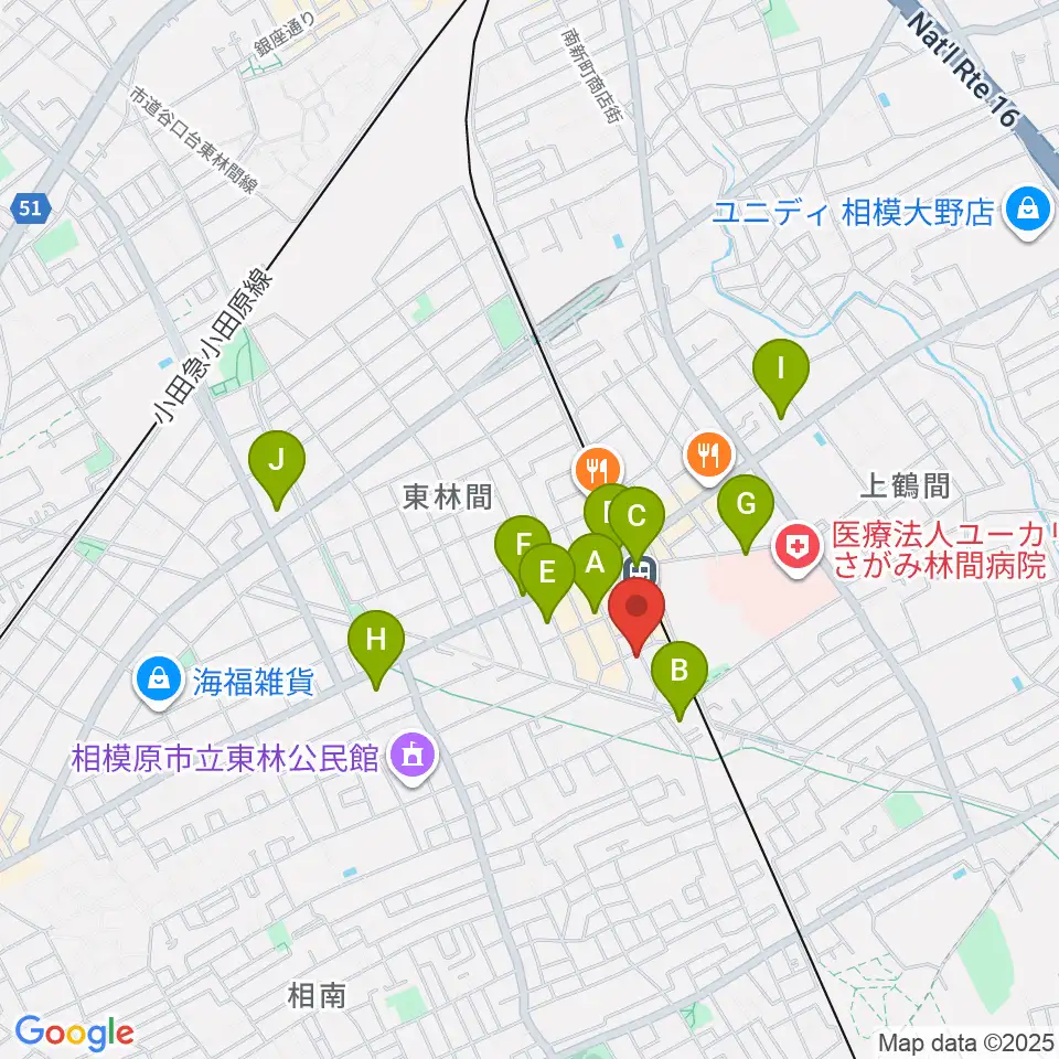 VSP音楽院周辺のコンビニエンスストア一覧地図