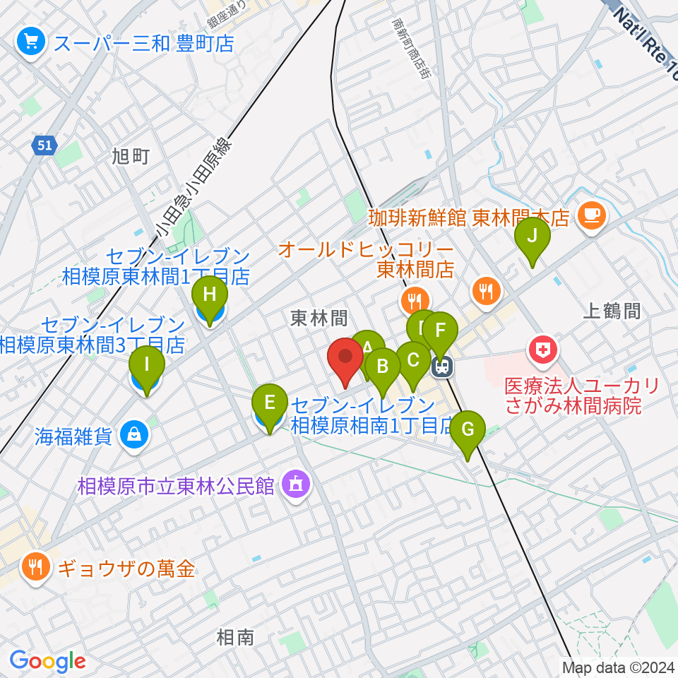 VSPピアノ工房周辺のコンビニエンスストア一覧地図