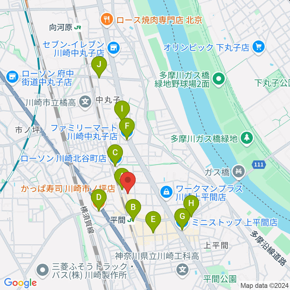 アルテミュージックスクール周辺のコンビニエンスストア一覧地図