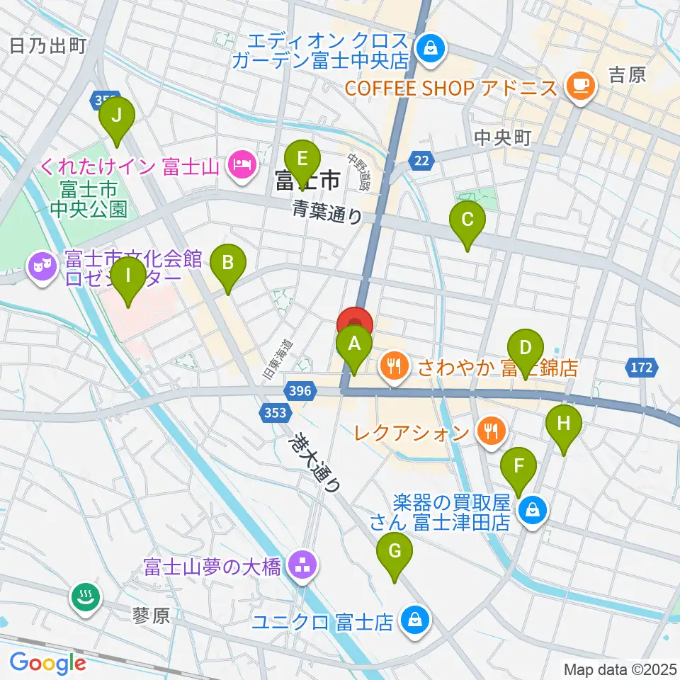 かやはら音楽教室周辺のコンビニエンスストア一覧地図