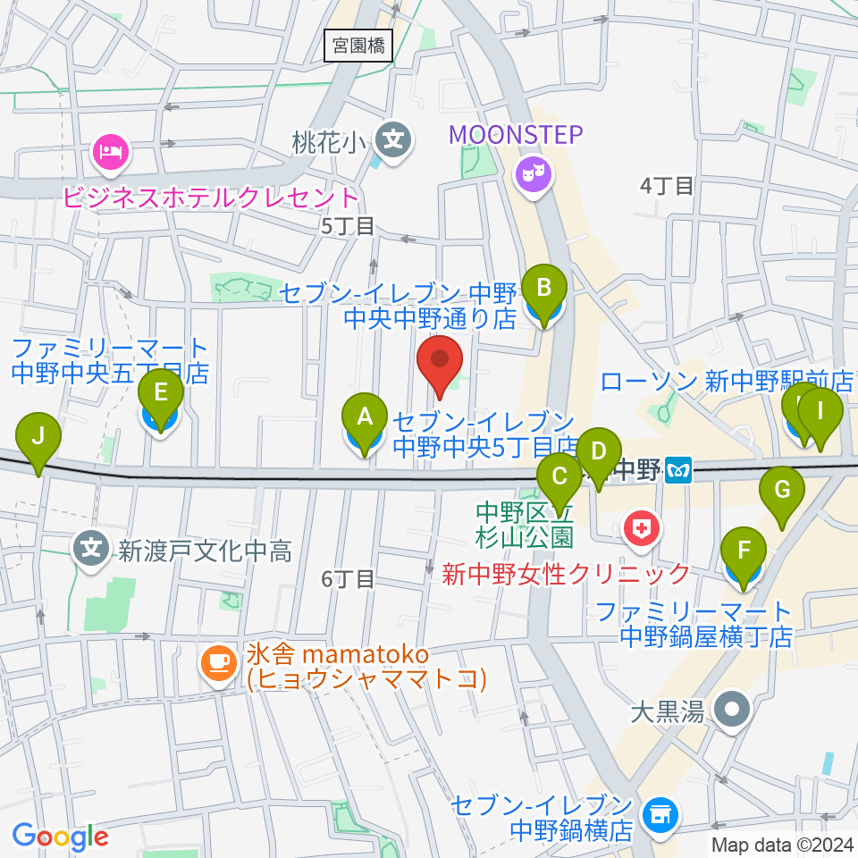 キース工房音楽教室周辺のコンビニエンスストア一覧地図