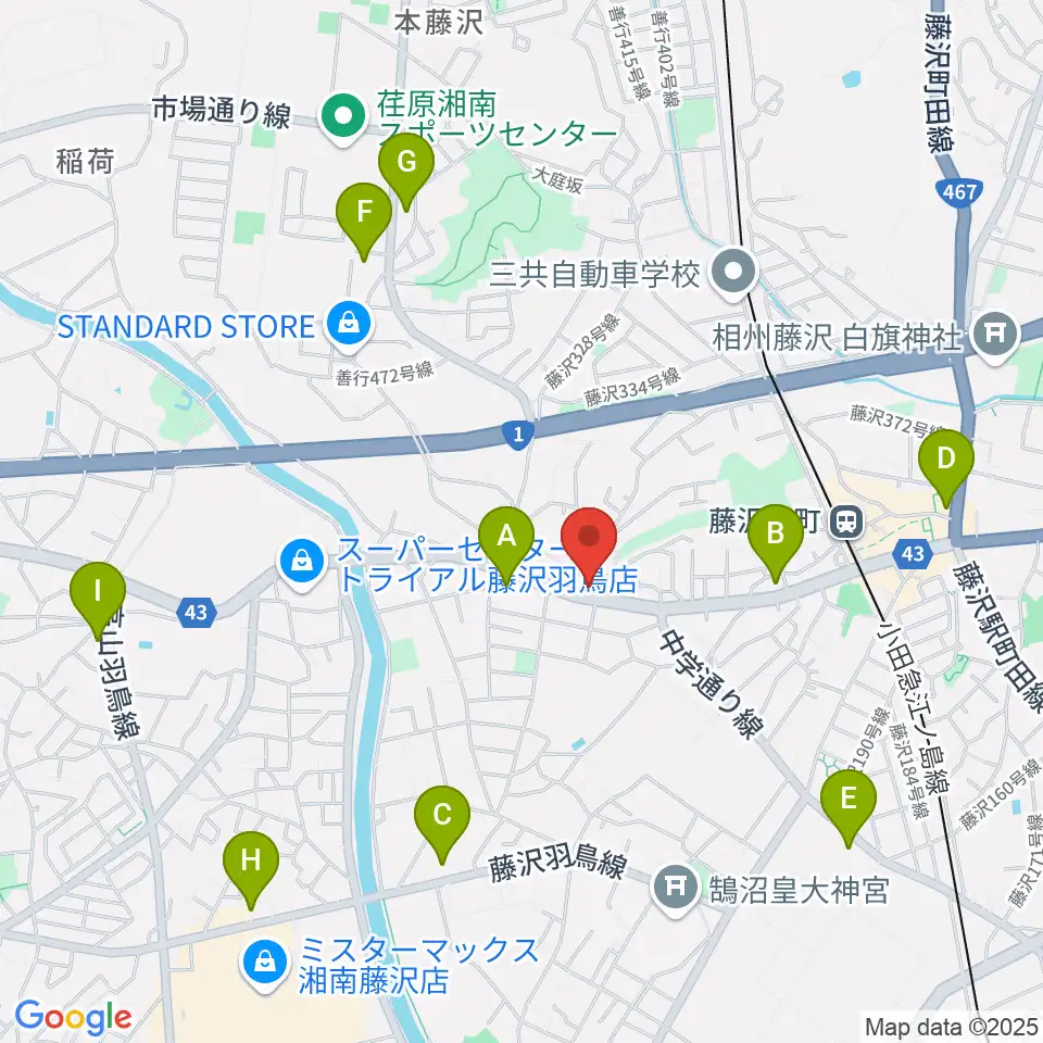 ドルチェ音楽教室 藤沢本町教室周辺のコンビニエンスストア一覧地図