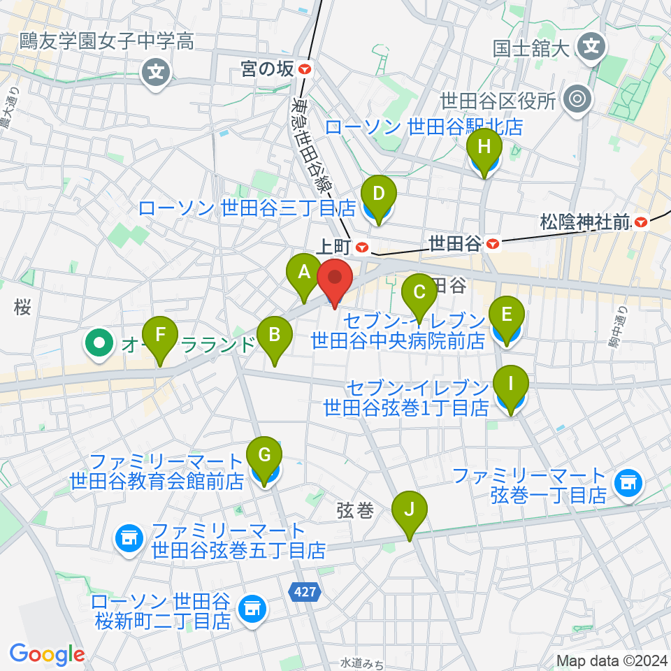 サミー音楽アカデミー周辺のコンビニエンスストア一覧地図