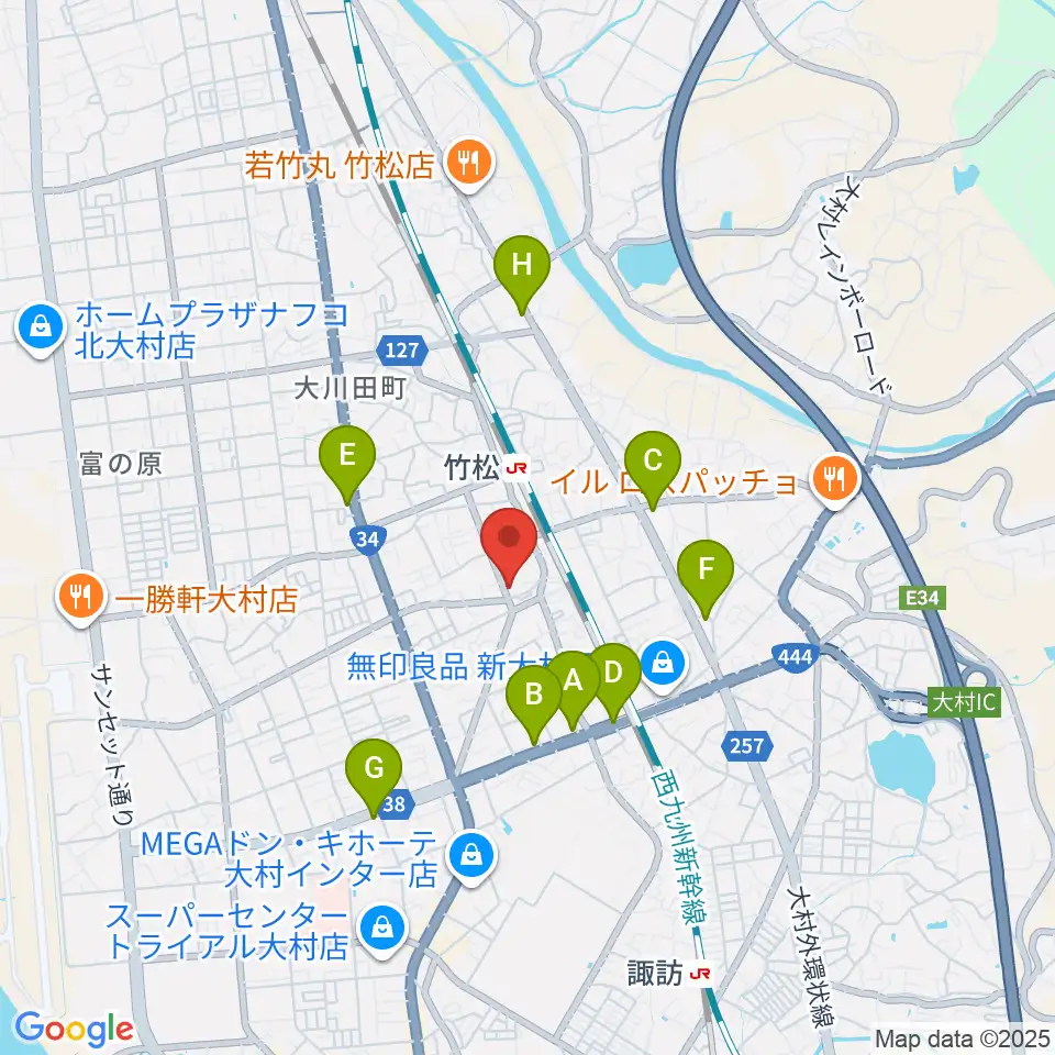 スタヂオギター教室周辺のコンビニエンスストア一覧地図