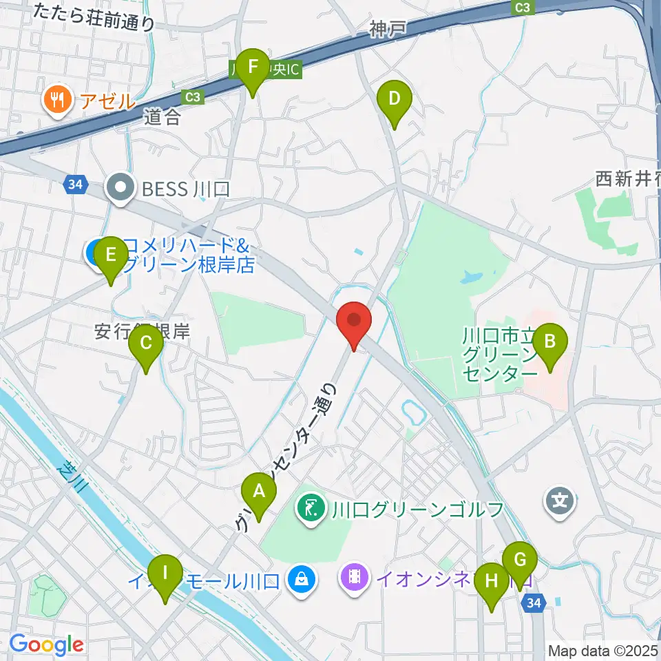 齋藤楽器工房（SAITO GUITARS）周辺のコンビニエンスストア一覧地図