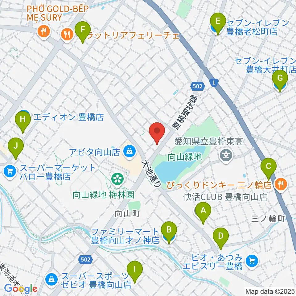 音楽創生ピアノフォルテ周辺のコンビニエンスストア一覧地図