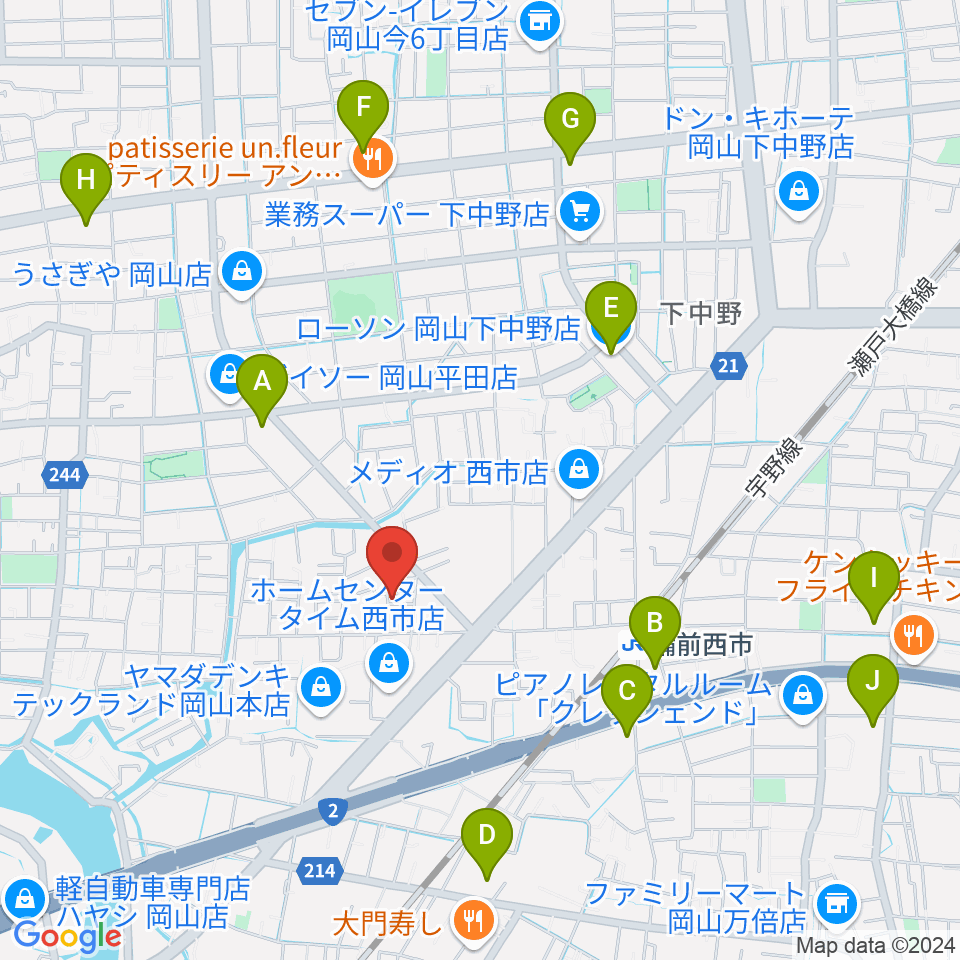 アマービレ音楽院周辺のコンビニエンスストア一覧地図