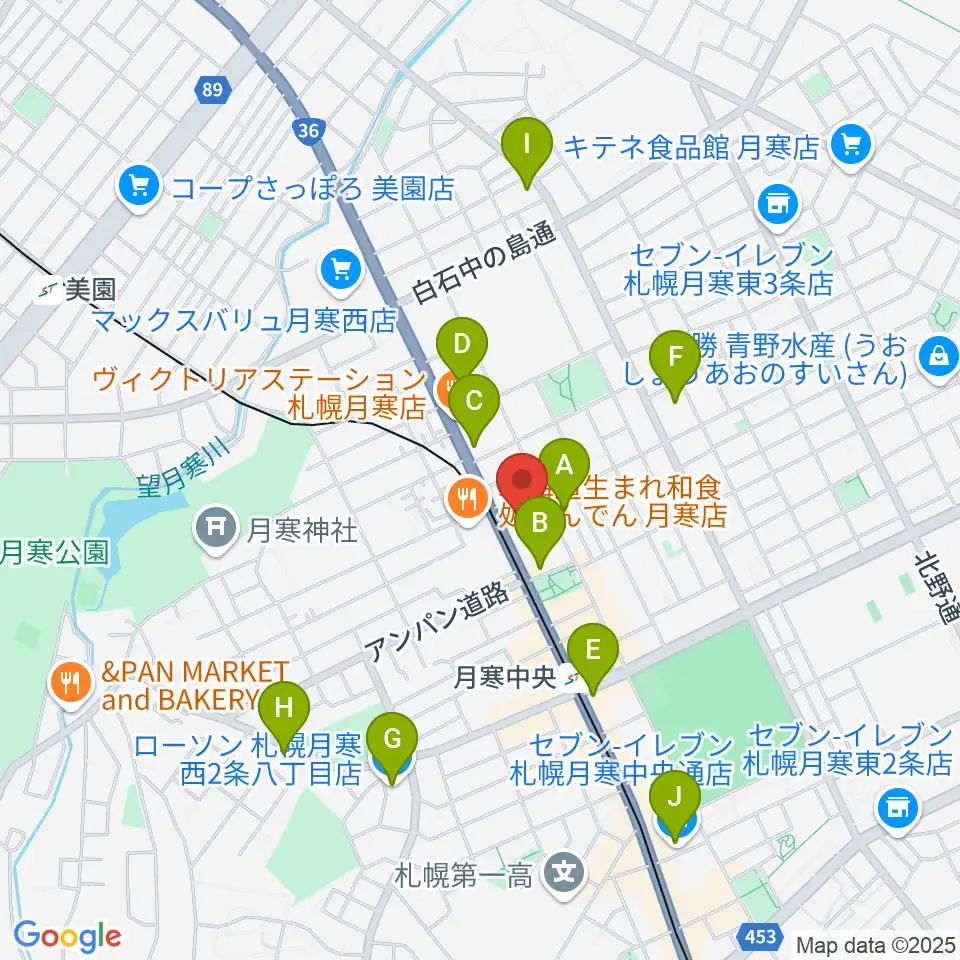ライズ音楽院周辺のコンビニエンスストア一覧地図