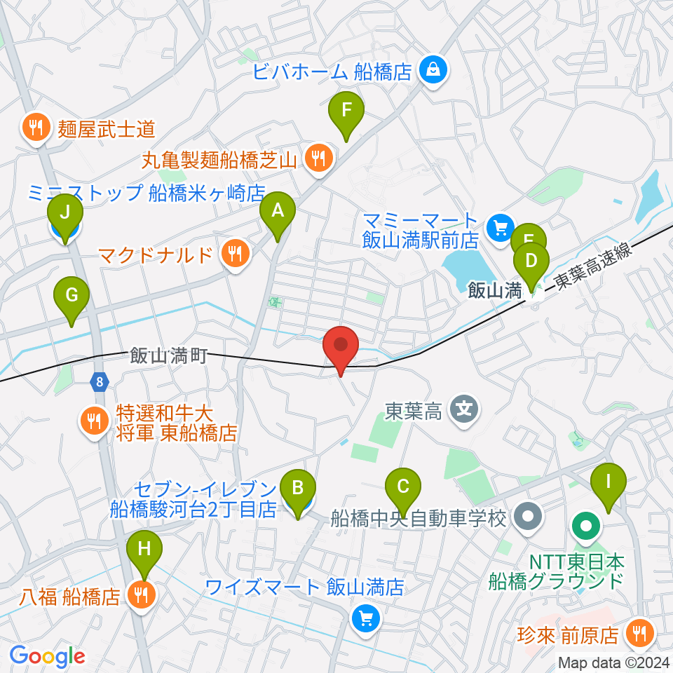 音楽空間SOLA周辺のコンビニエンスストア一覧地図