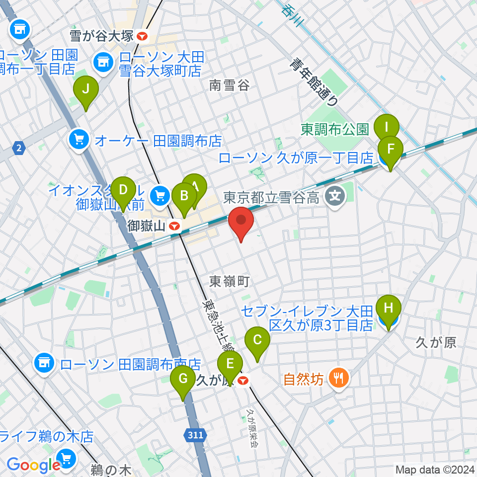 エミイ音楽教室周辺のコンビニエンスストア一覧地図