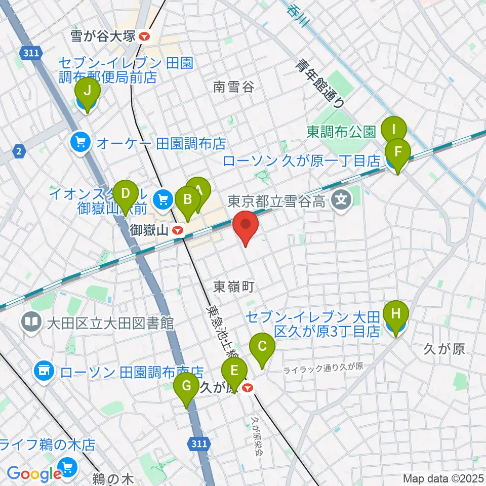 エミイ音楽教室周辺のコンビニエンスストア一覧地図